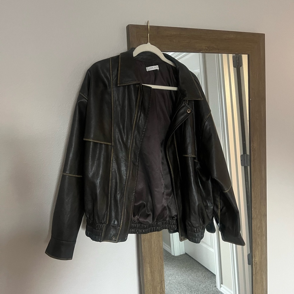 12th Tribe Dark Leather Jacket